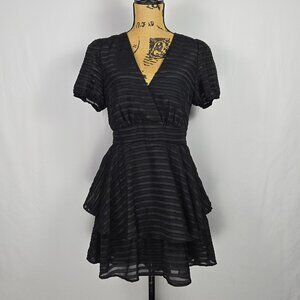 Mi‎ Ami Black Tiered Romper L Coquette Balletcore Date Night Party